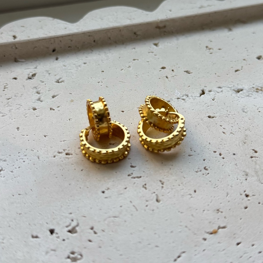 Gold Textured Hoop Earrings